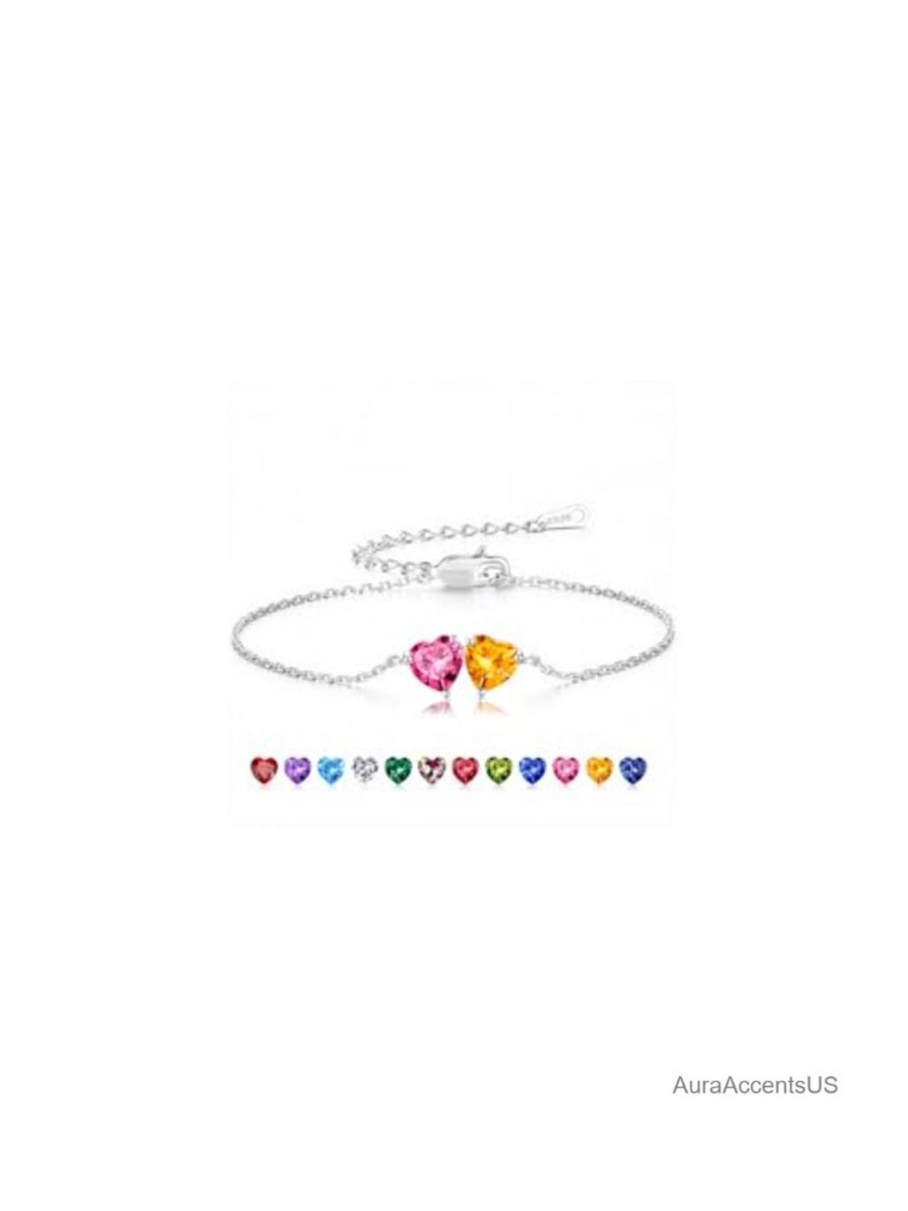 925 Sterling Silver Adjustable Birthstone Tennis Bracelet for Women